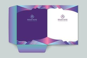 Gradient color  presentation folder template vector