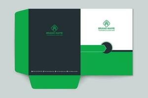 Corporate  green color presentation folder design vector