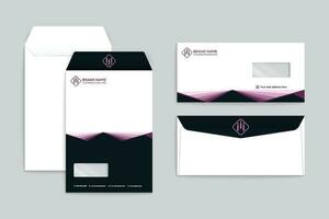 pink  and black color envelope design vector