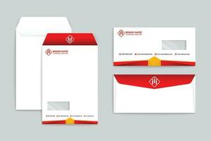 Red  color envelope design vector