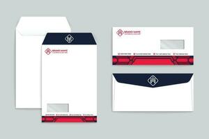 Red and black color envelope design vector