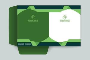 Corporate  green color presentation folder design vector
