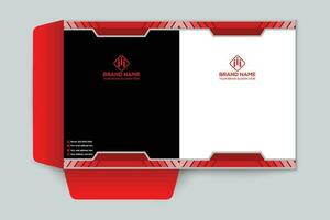 Red and black color presentation folder design vector