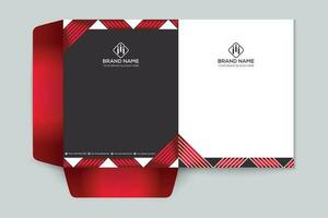 Red and black color presentation folder design vector