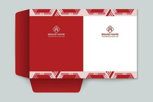 Red  color presentation folder design vector