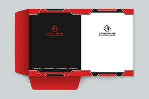 Red and black color presentation folder design vector