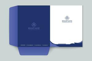 presentation folder design with blue color vector