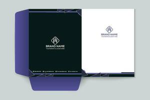 Black shape presentation folder design vector
