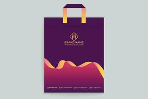 Gradient   luxury shopping bag template vector