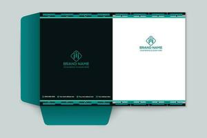 Black shape presentation folder design vector