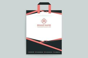 Red and black color shopping bag design vector