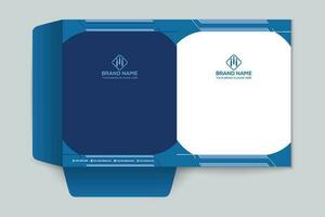 presentation folder design with blue color vector