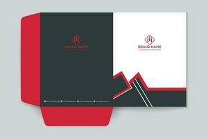 Red and black color presentation folder design vector
