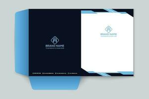 blue  and black color presentation folder design vector