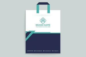 Clean corporate shopping bag template vector