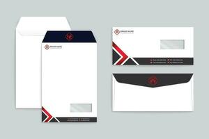 Red and black color envelope design vector