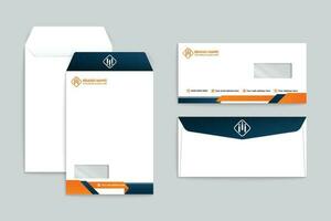 orange  and black color envelope design vector