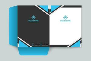blue  and black color presentation folder design vector