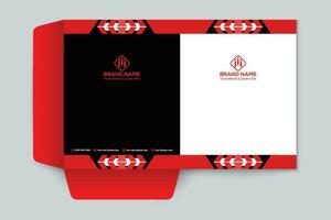 rojo y negro color presentación carpeta diseño vector