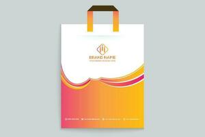 Orange shape shopping bag design vector