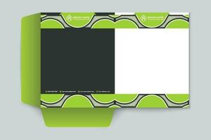 Corporate  green color presentation folder design vector