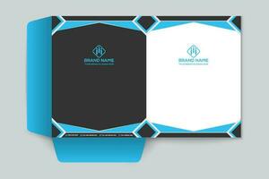 blue  and black color presentation folder design vector