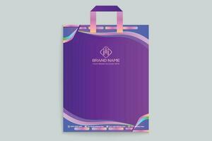 Clean professional shopping bag template vector