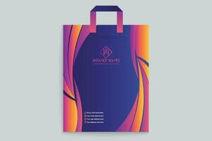 Gradient luxury shopping bag template vector
