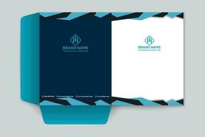 presentation folder design with blue color vector