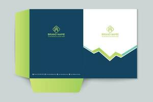 Corporate  green color presentation folder design vector