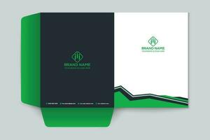 Corporate  green color presentation folder design vector