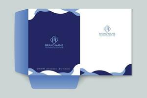 presentation folder design with blue color vector