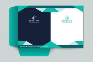 presentation folder design with blue color vector