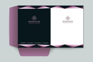 Black shape presentation folder design vector