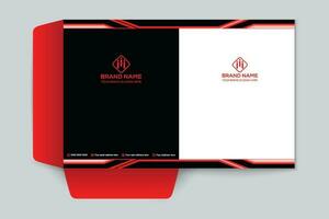 Red and black color presentation folder design vector