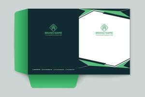 Corporate  green color presentation folder design vector