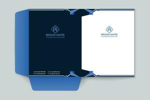 blue  and black color presentation folder design vector