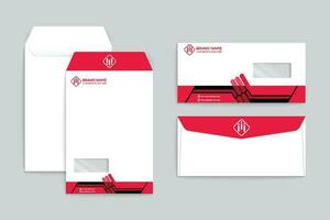 Red and black color envelope design vector