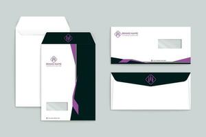 pink  and black color envelope design vector