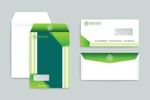 Corporate  green color envelope design vector