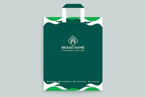 green  shape shopping bag design vector