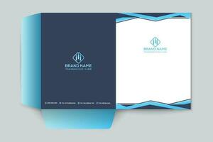 presentation folder design with blue color vector