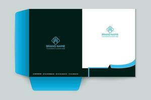 Black shape presentation folder design vector