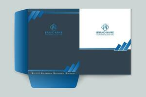 blue  and black color presentation folder design vector