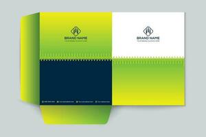 Corporate  green color presentation folder design vector