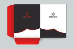 Red and black color presentation folder design vector