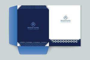 presentation folder design with blue color vector