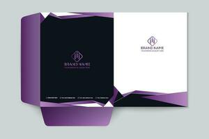 Black shape presentation folder design vector