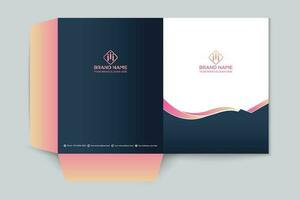 Clean style modern presentation folder template vector