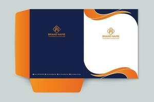 orange  and black color presentation folder design vector